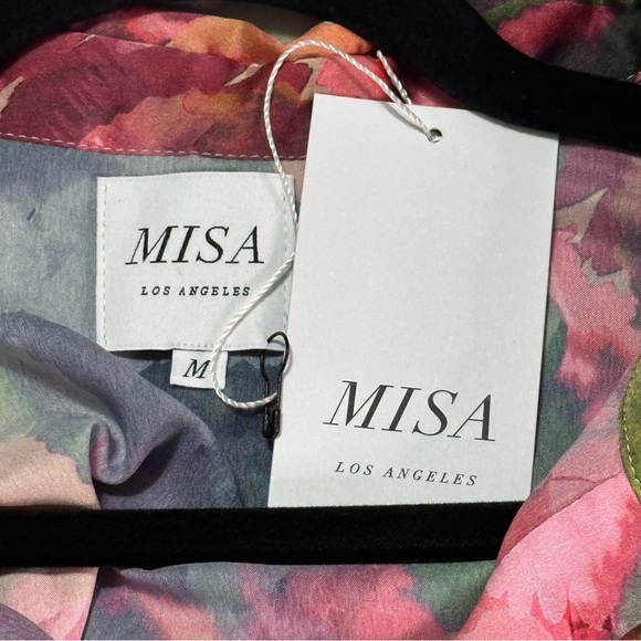 NEW MISA Los Angeles AMAN TOP Sz M Watermelon Tourmaline Cropped - Picture 8 of 9